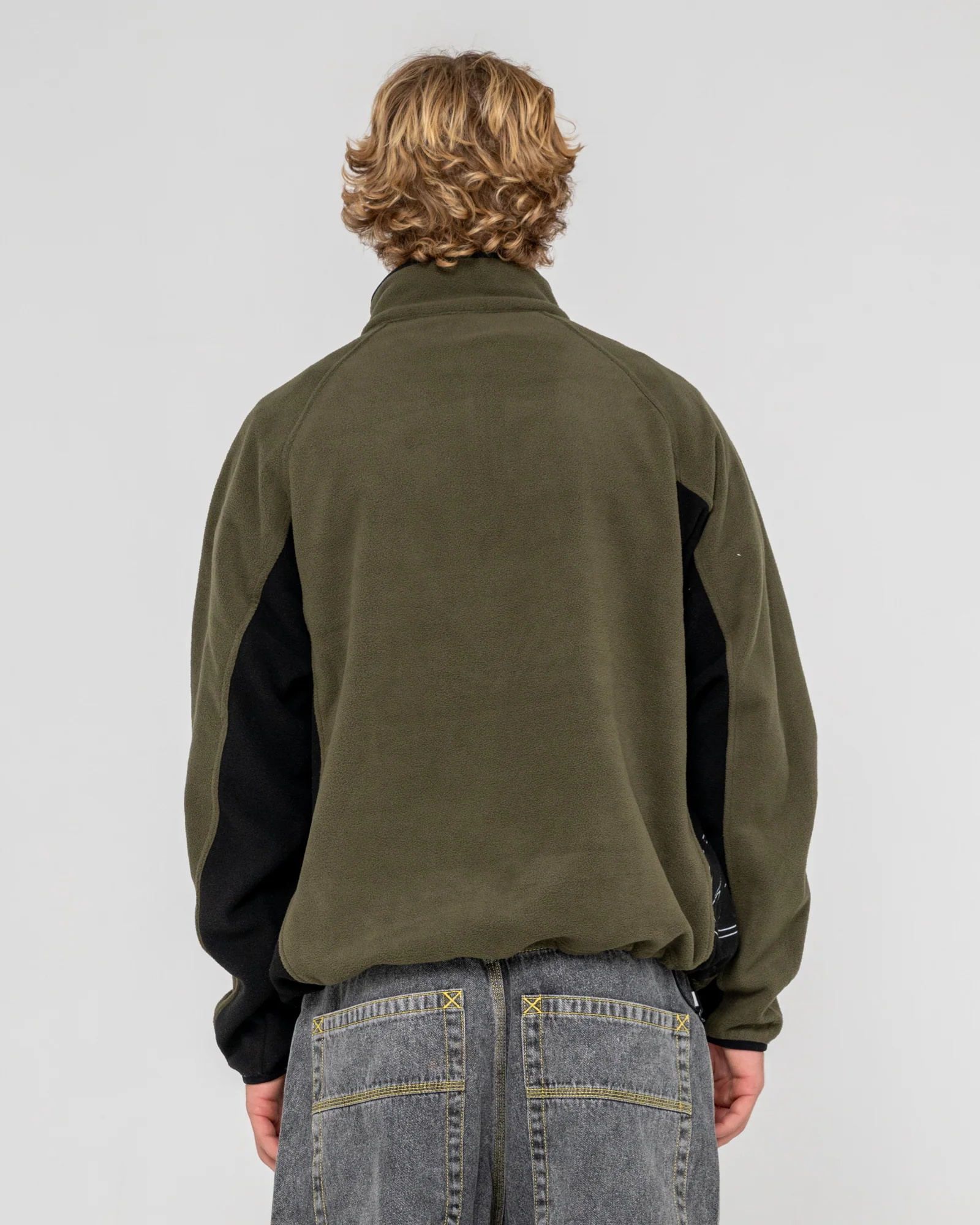 Buzo Blizzard Quarter Zip Polar Fleece Army Green - Image 3