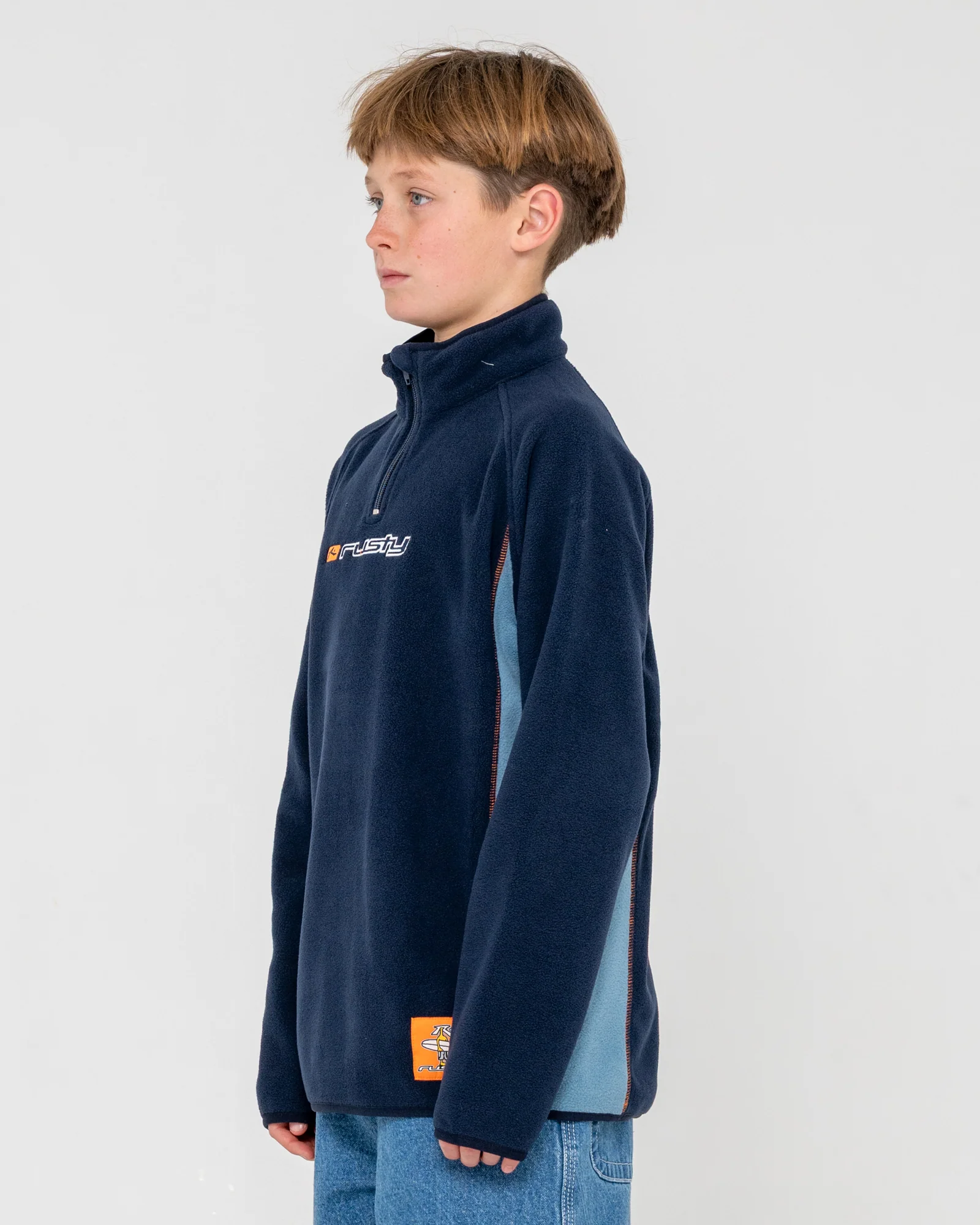Buzo Blizzard Quarter Zip Polar Fleece Junior Navy Blue - Image 4