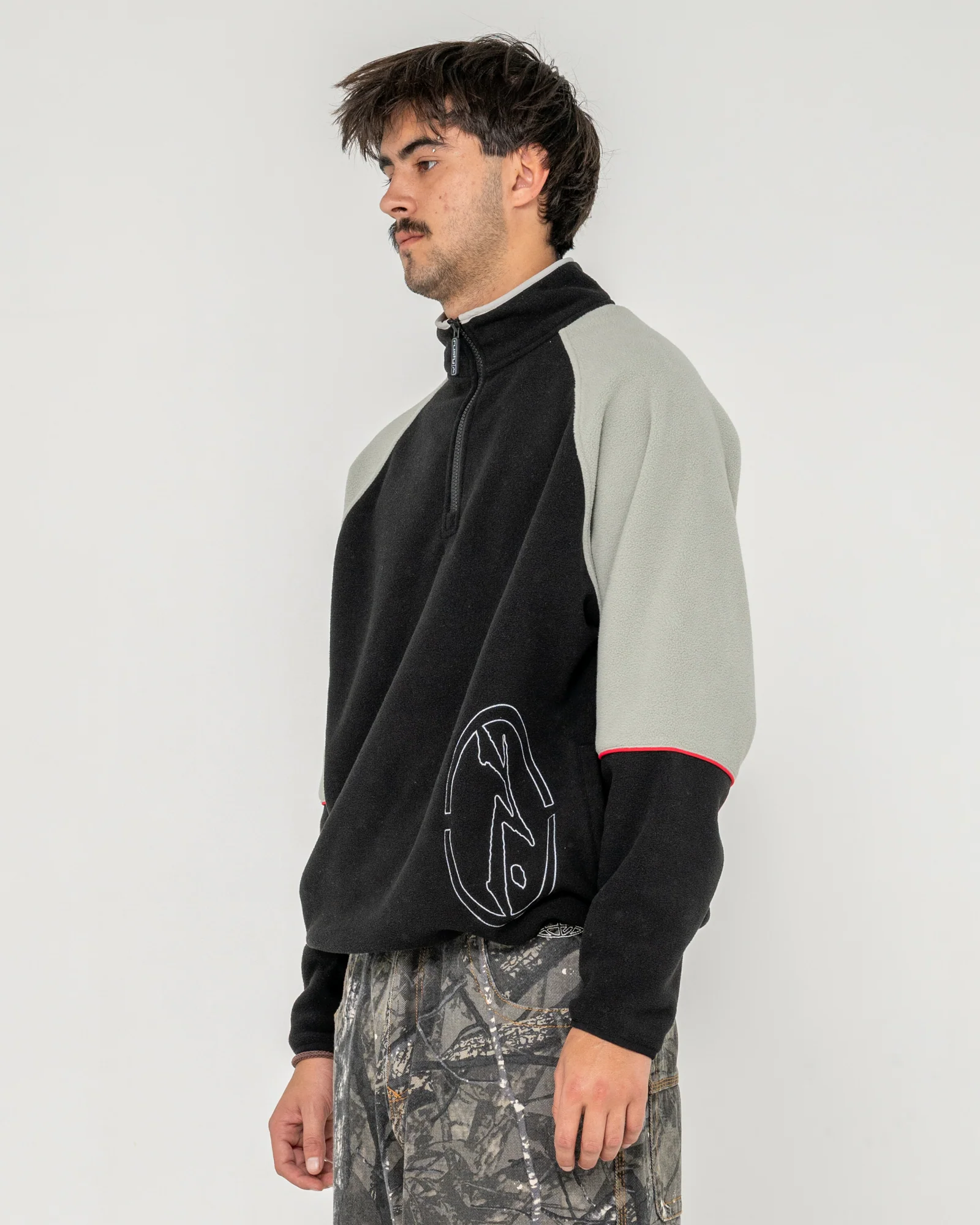 Buzo Tectonic Quarter Zip Polar Fleece Black - Image 3