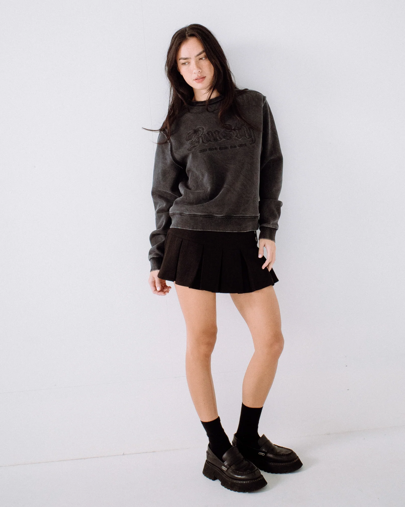 Buzo Roxanne Oversized Neck Washed Black - Image 6