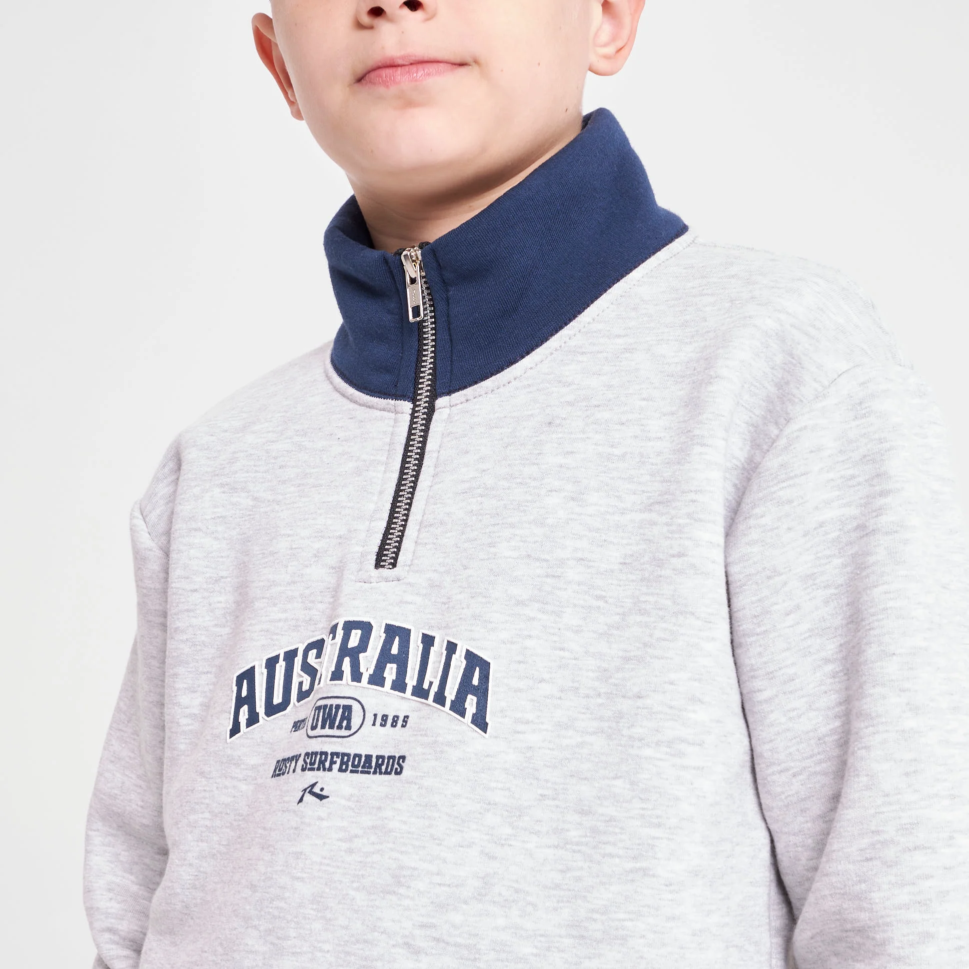 Buzo Australian 1/4 Zip Junior White Marle - Image 3