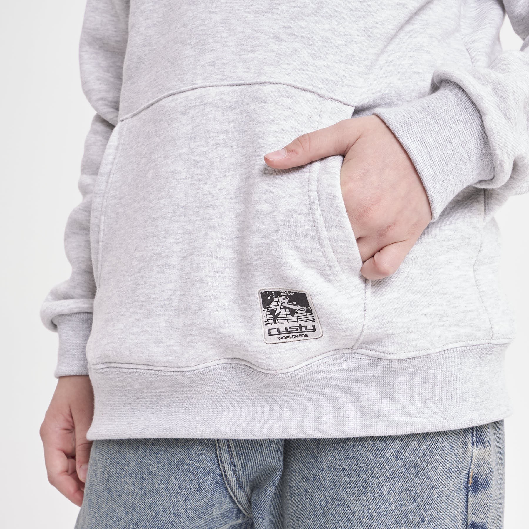 Buzo Australian 1/4 Zip Junior White Marle - Image 4