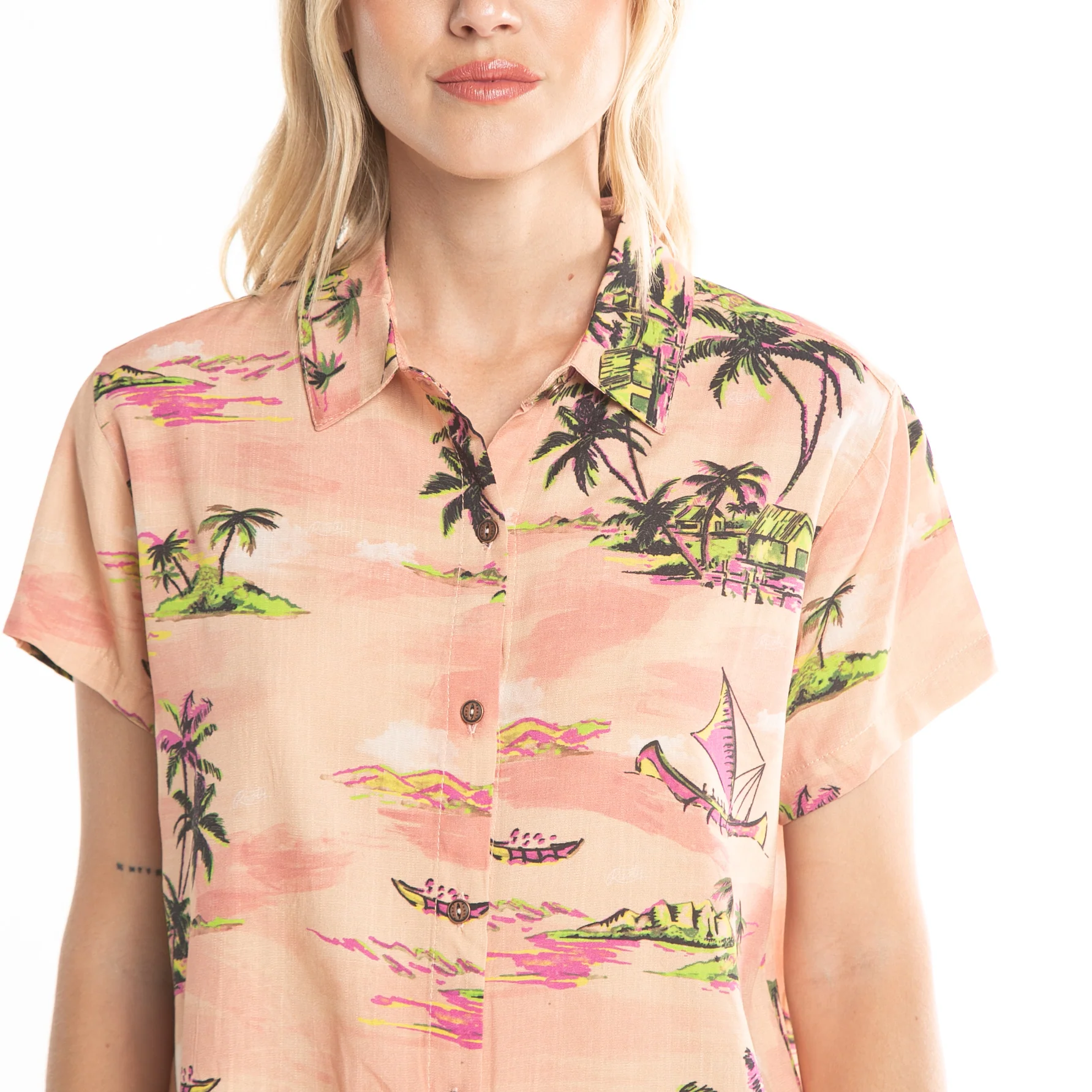 Camisa Mc Balnear Ld Mellow Peach - Image 6