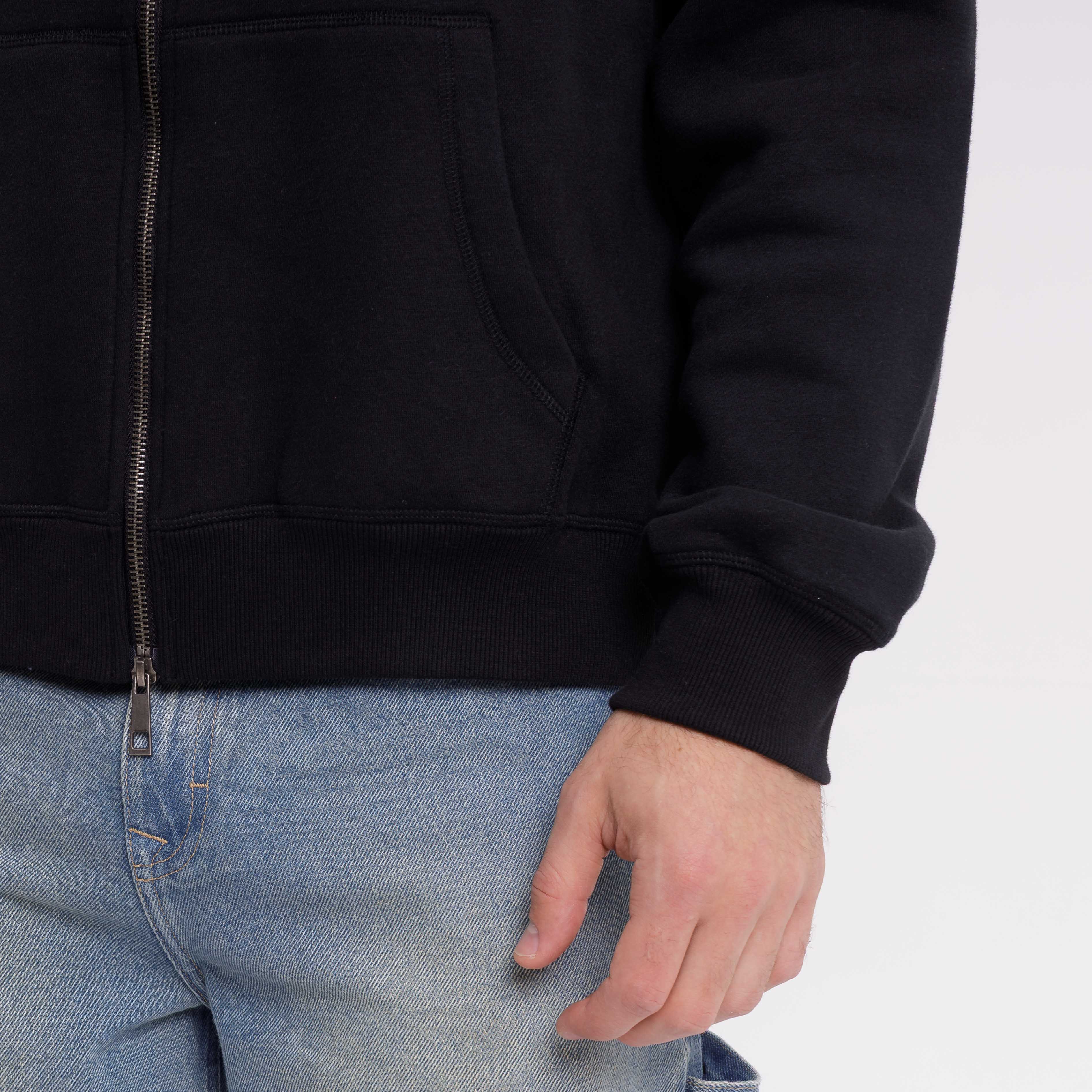 Campera Canguro One Logo Zip Black - Image 5