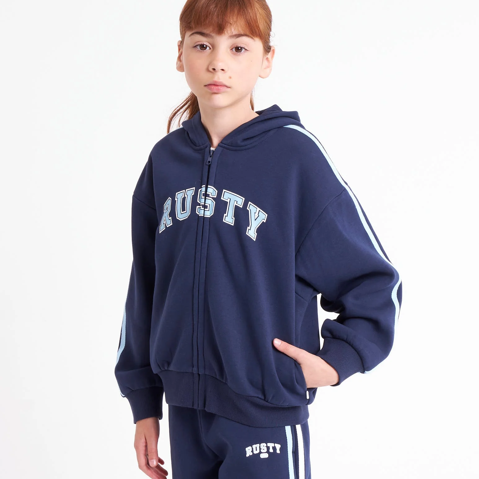 Campera Canguro Girls Team Varsity Navy - Image 3