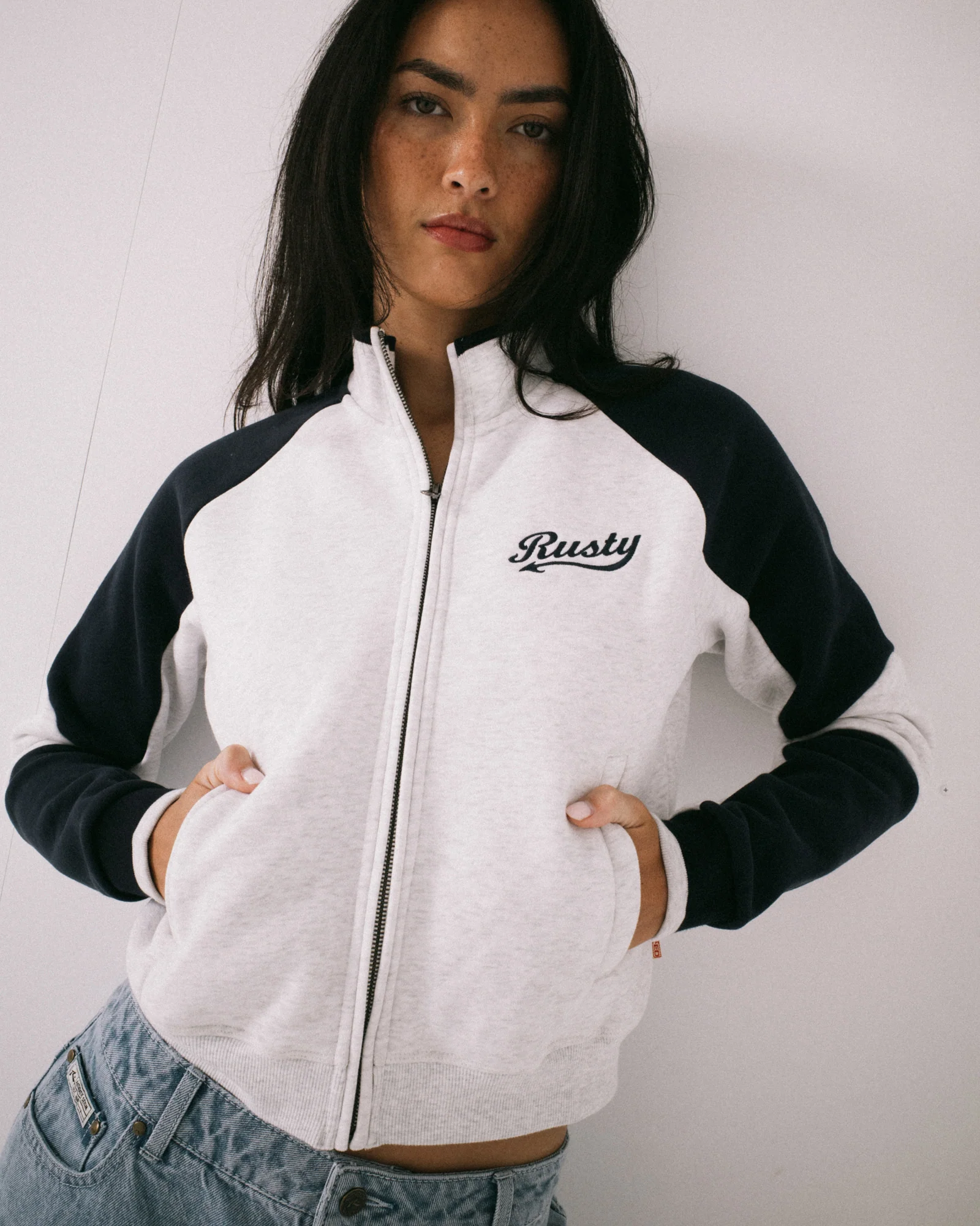 Canguro Rusty Day Dreamer Funnel Neck Fleece Ecru Marle - Image 3