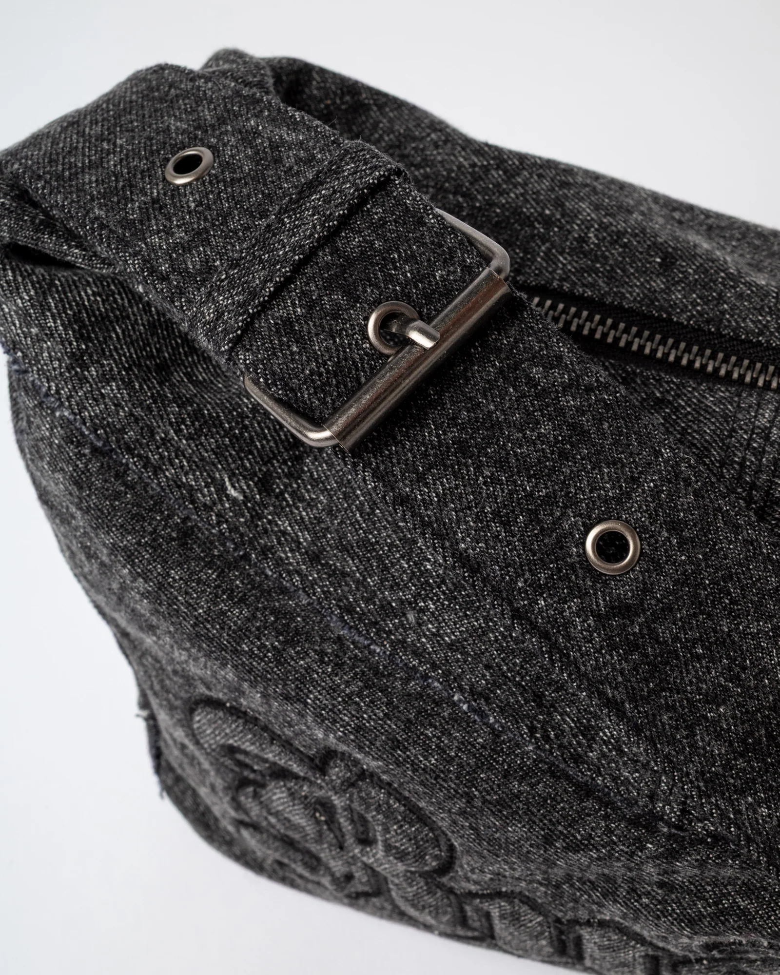Cartera Roxanne Denim Shoulder Bag Washed Black - Image 4