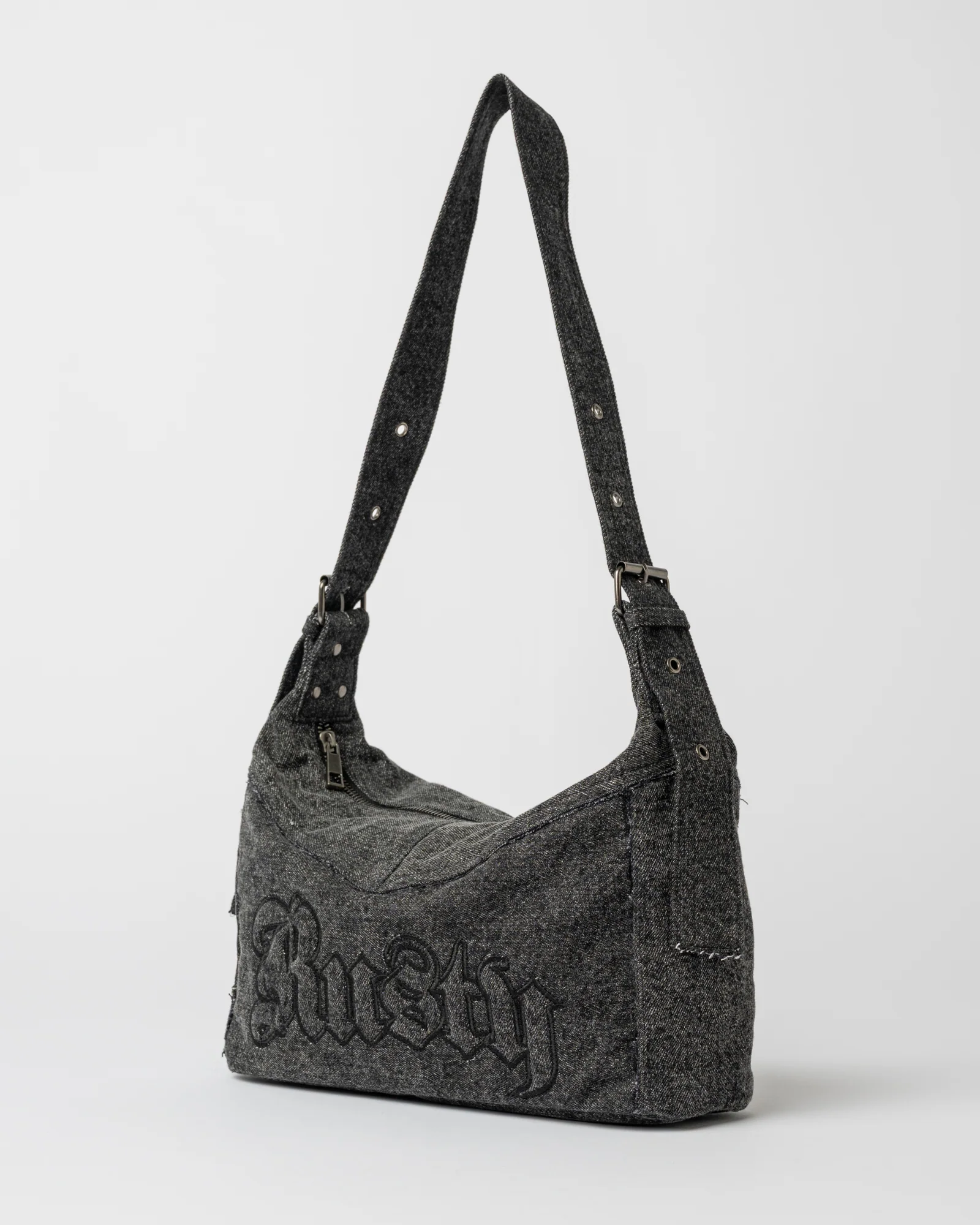 Cartera Roxanne Denim Shoulder Bag Washed Black - Image 6