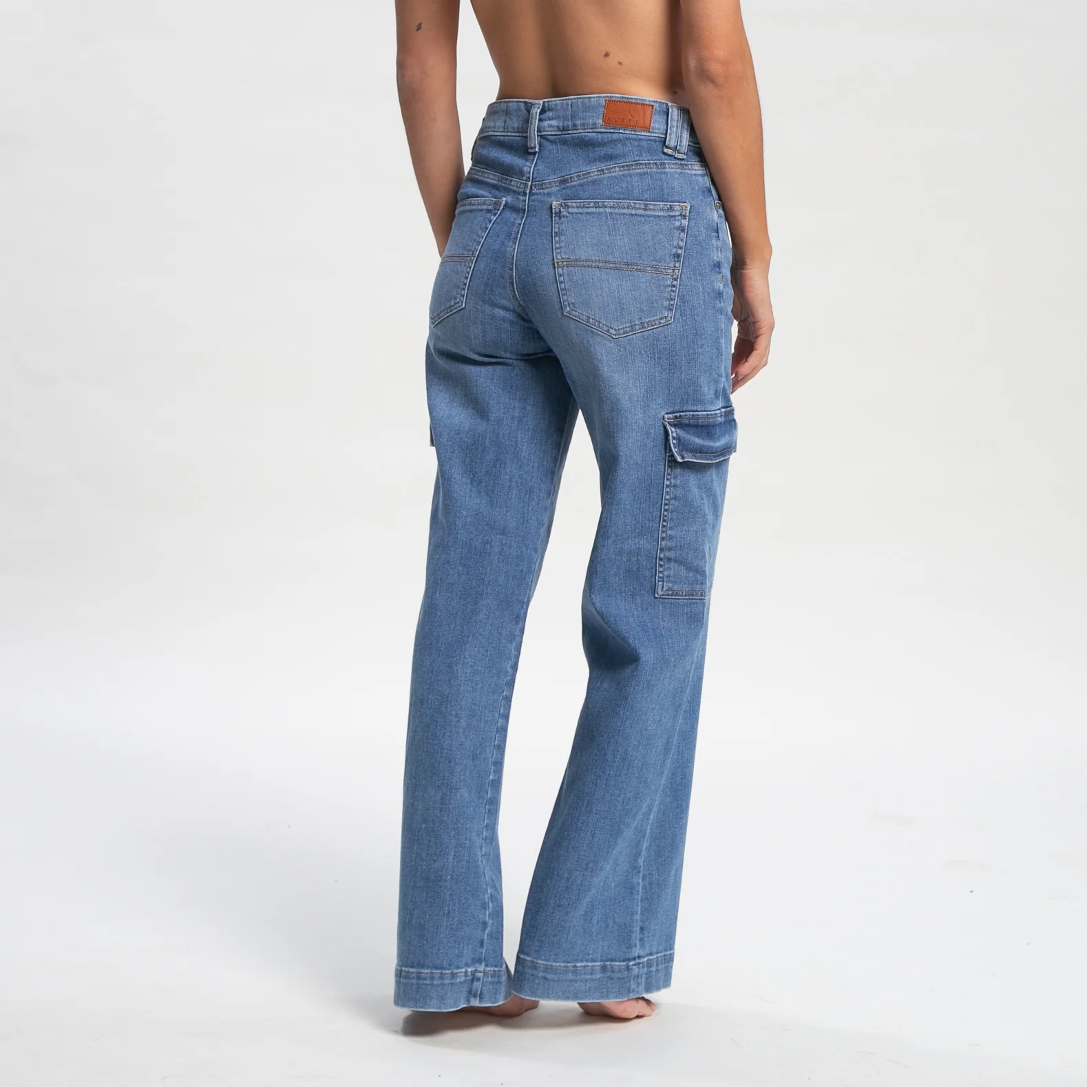 Jean Rusty Monaco High Rise Cargo Jean Ld Light Blue - Image 3