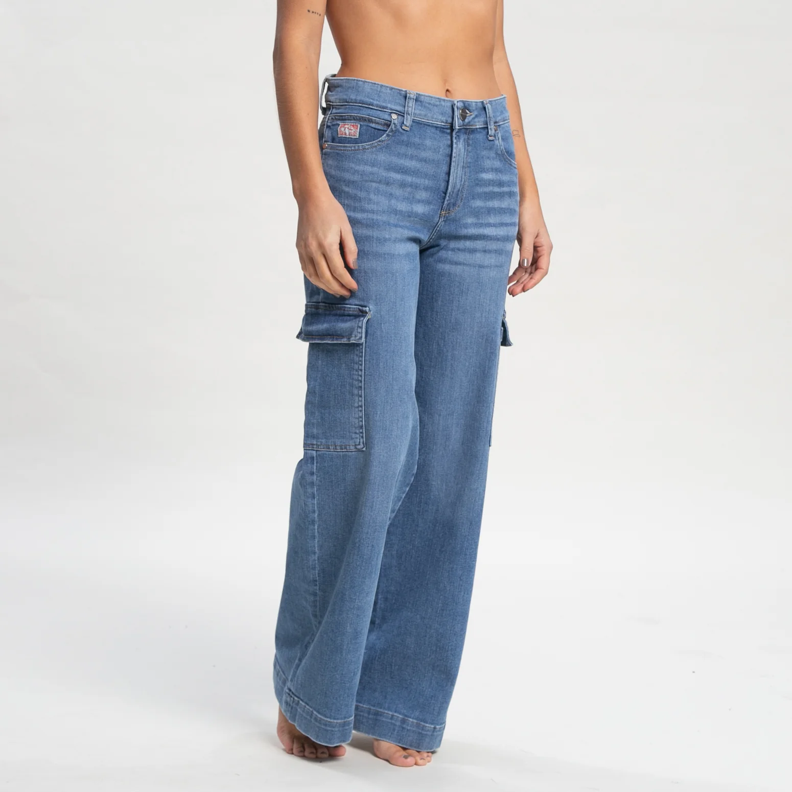 Jean Rusty Monaco High Rise Cargo Jean Ld Light Blue - Image 4