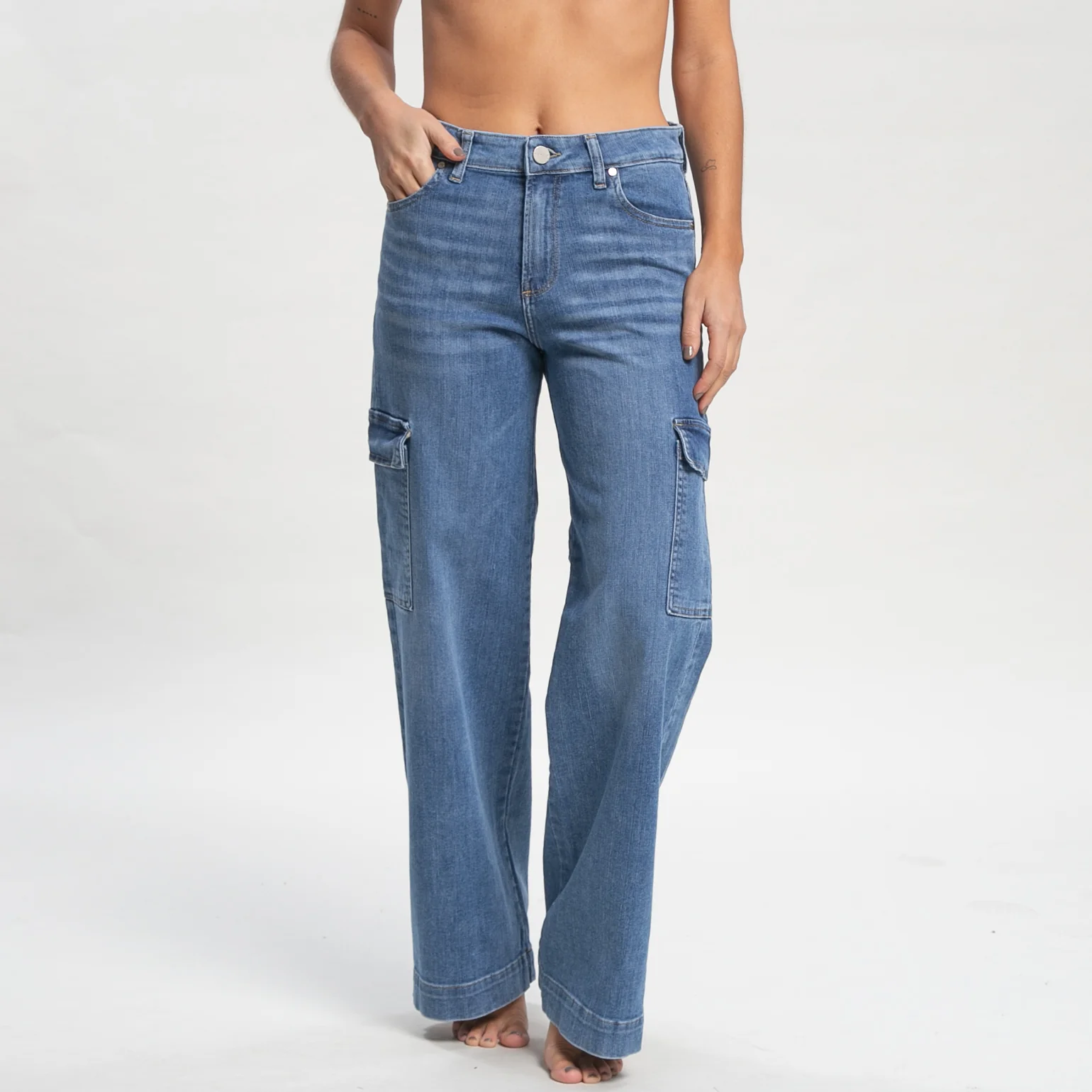 Jean Rusty Monaco High Rise Cargo Jean Ld Light Blue - Image 5