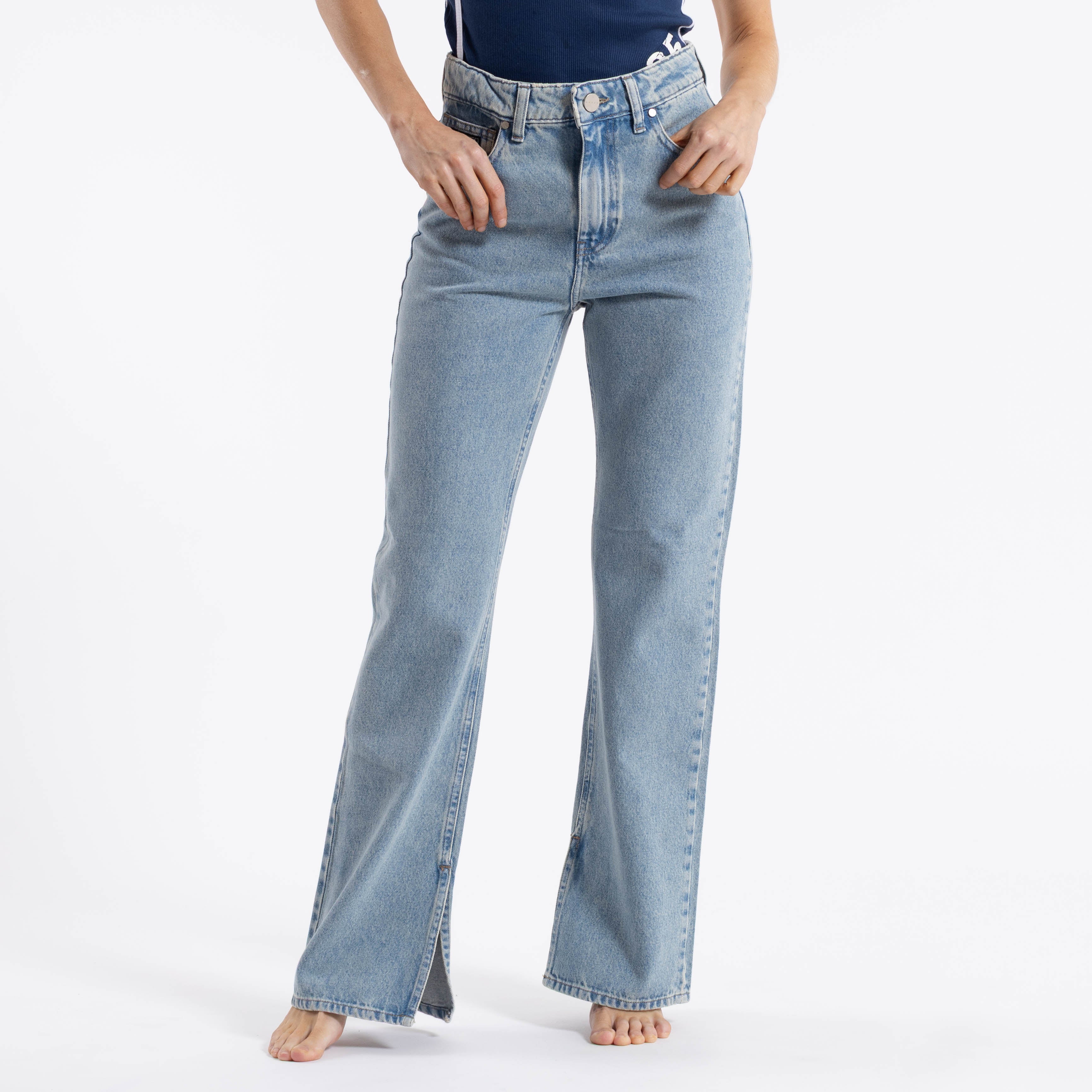 Jean Betty Hi Rise Baggy Middy Blue - Image 2