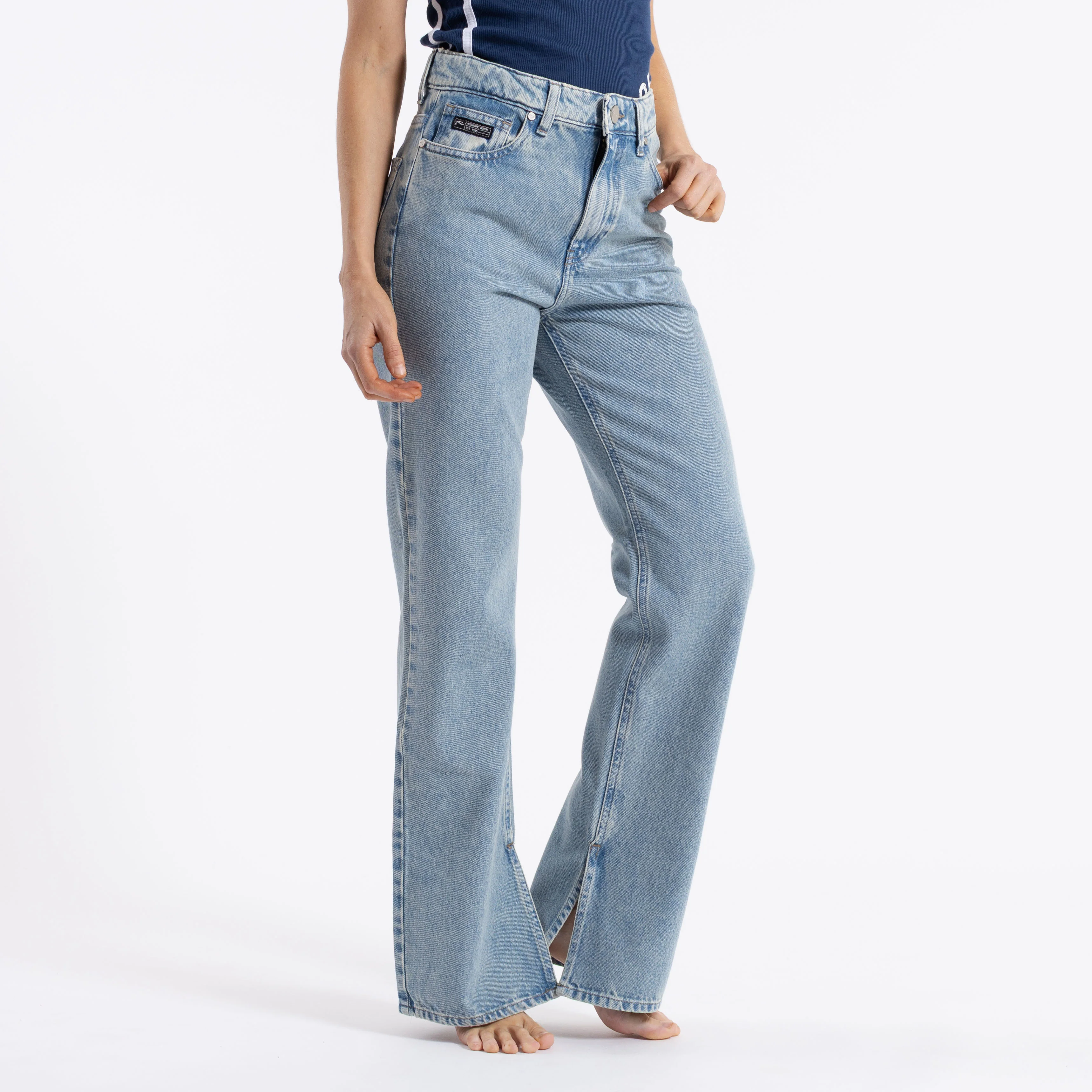 Jean Betty Hi Rise Baggy Middy Blue - Image 3