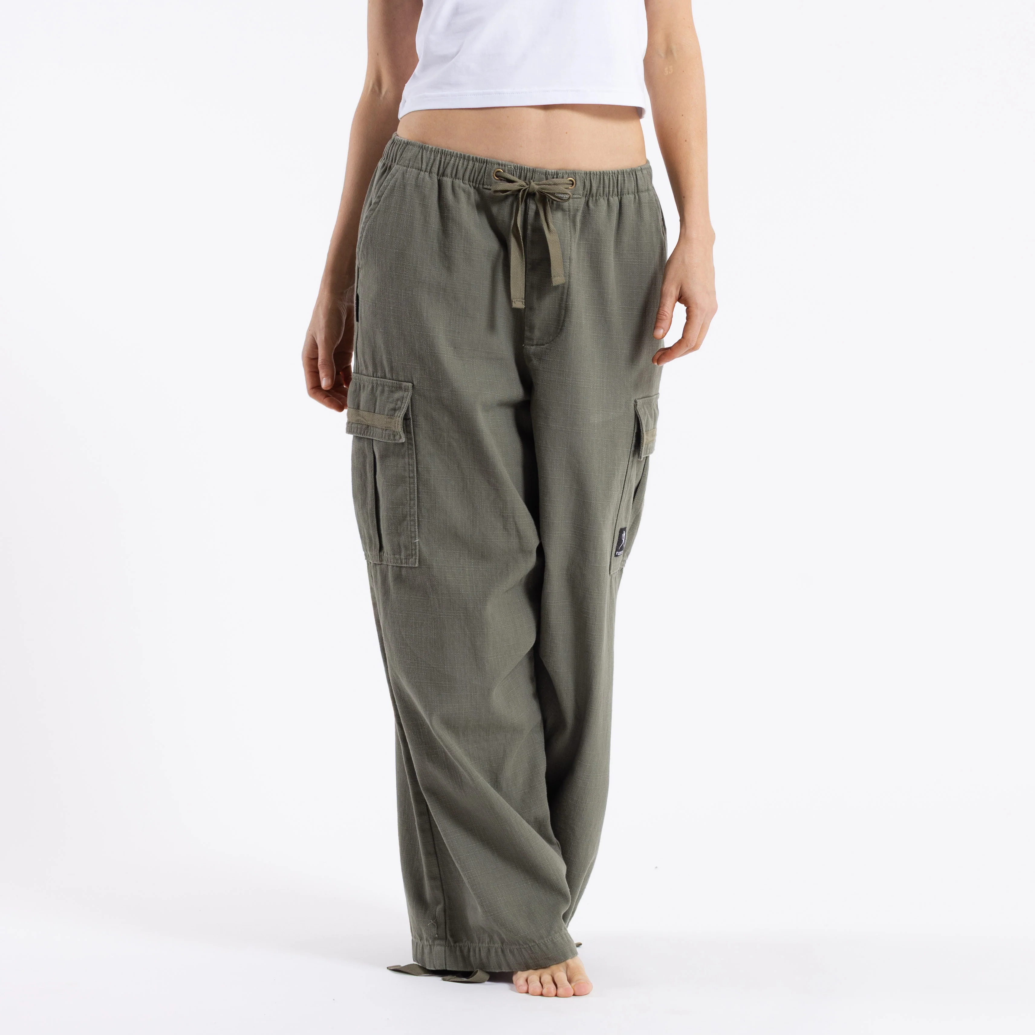 Jean Rusty River Low Rise Baggy Cargo Pant Shadow Army - Image 4