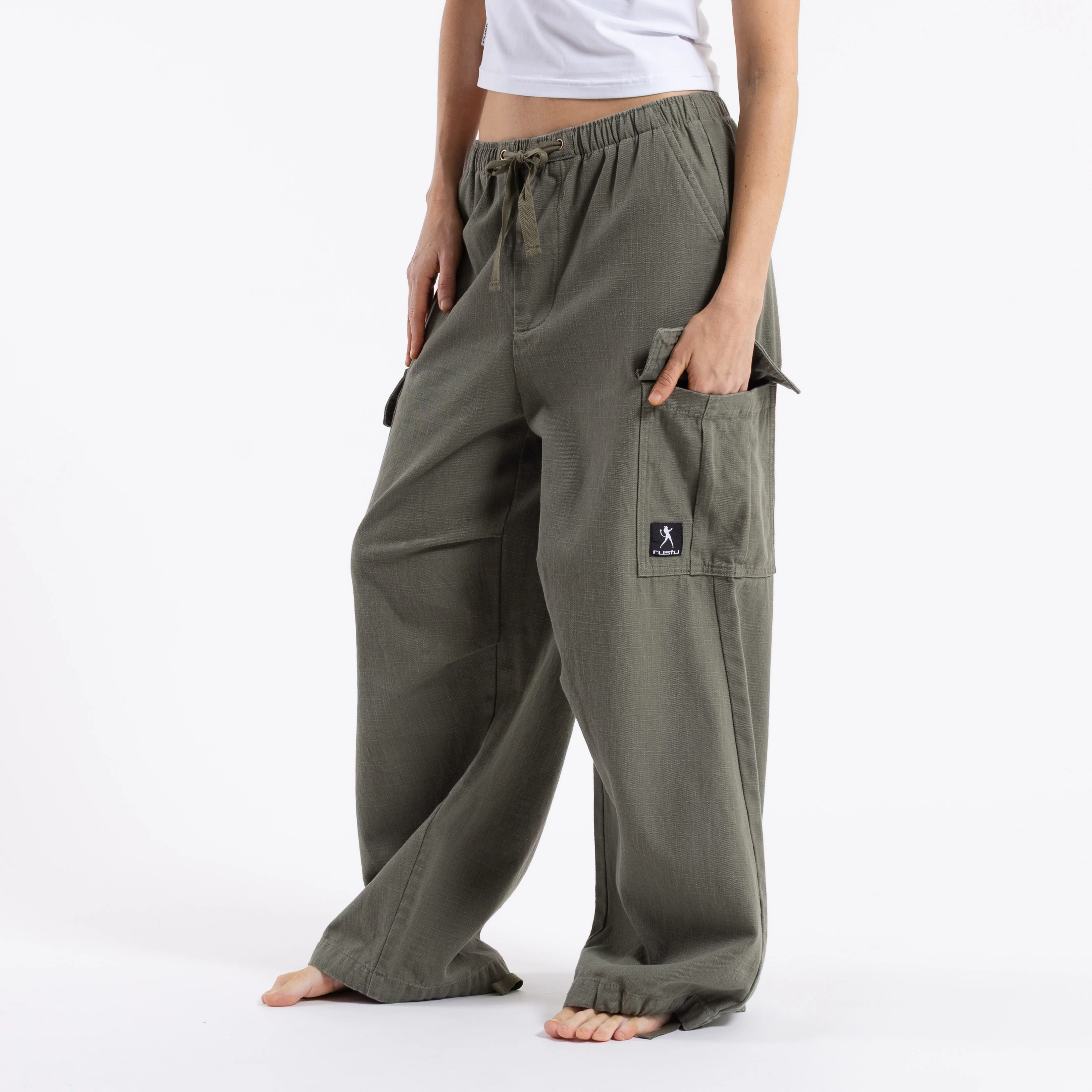 Jean Rusty River Low Rise Baggy Cargo Pant Shadow Army - Image 5