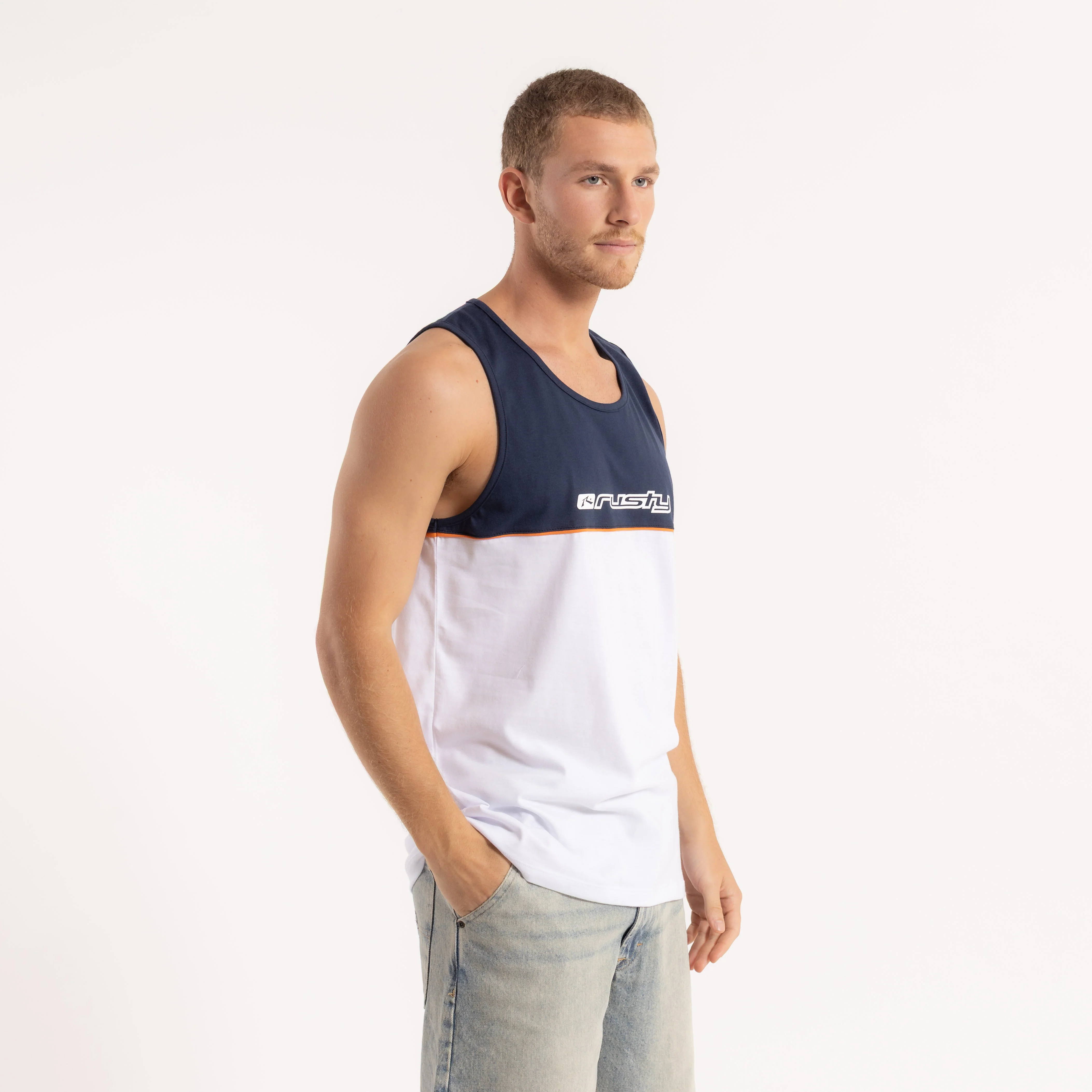 Musculosa Infinity White/Navy Blue - Image 3