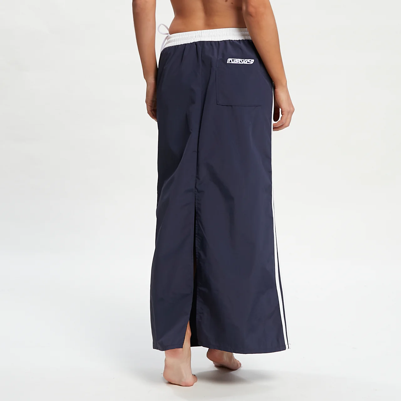 Pollera Rusty Double Trouble Elastic Waist Midi Skirt Navy Blue - Image 4