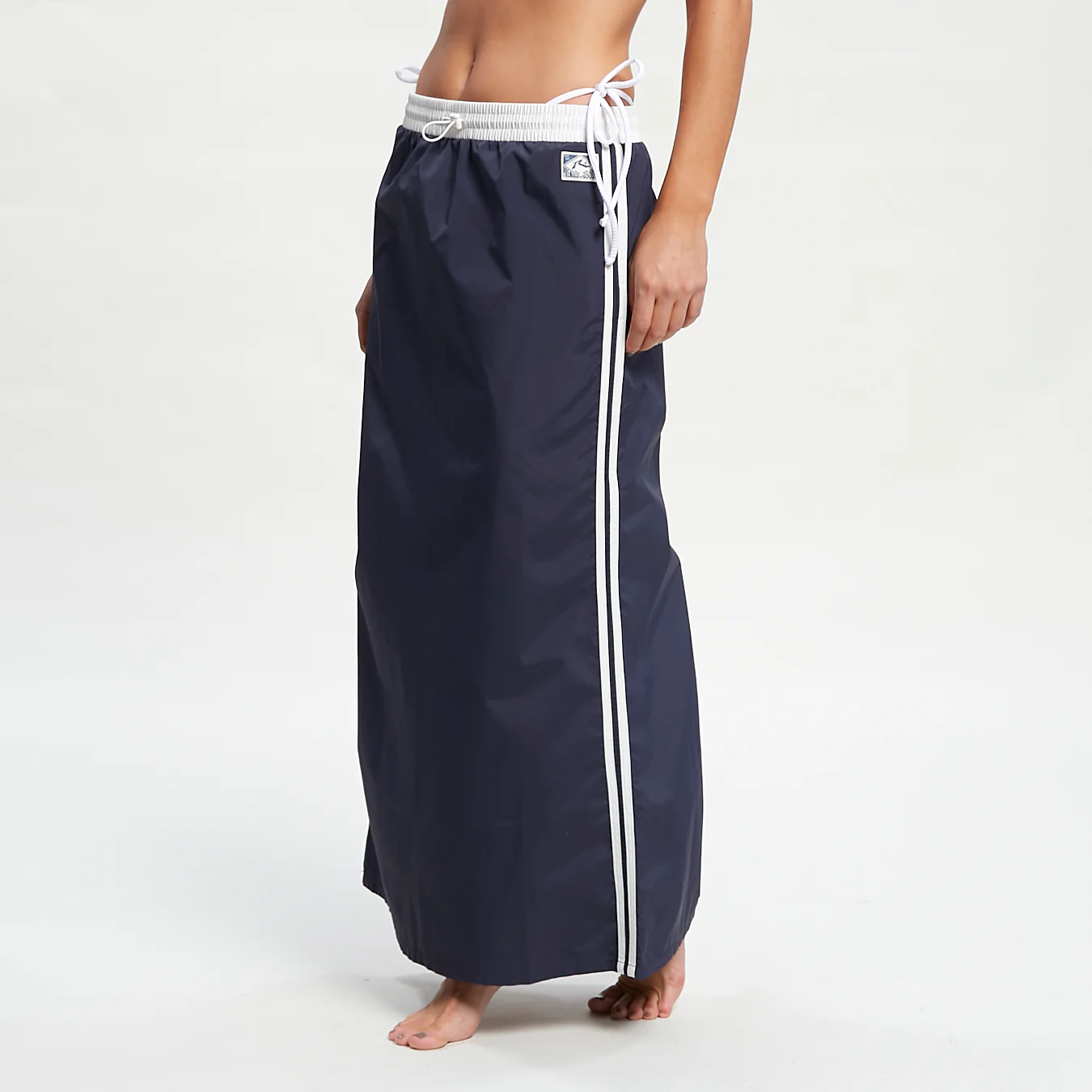 Pollera Rusty Double Trouble Elastic Waist Midi Skirt Navy Blue - Image 5