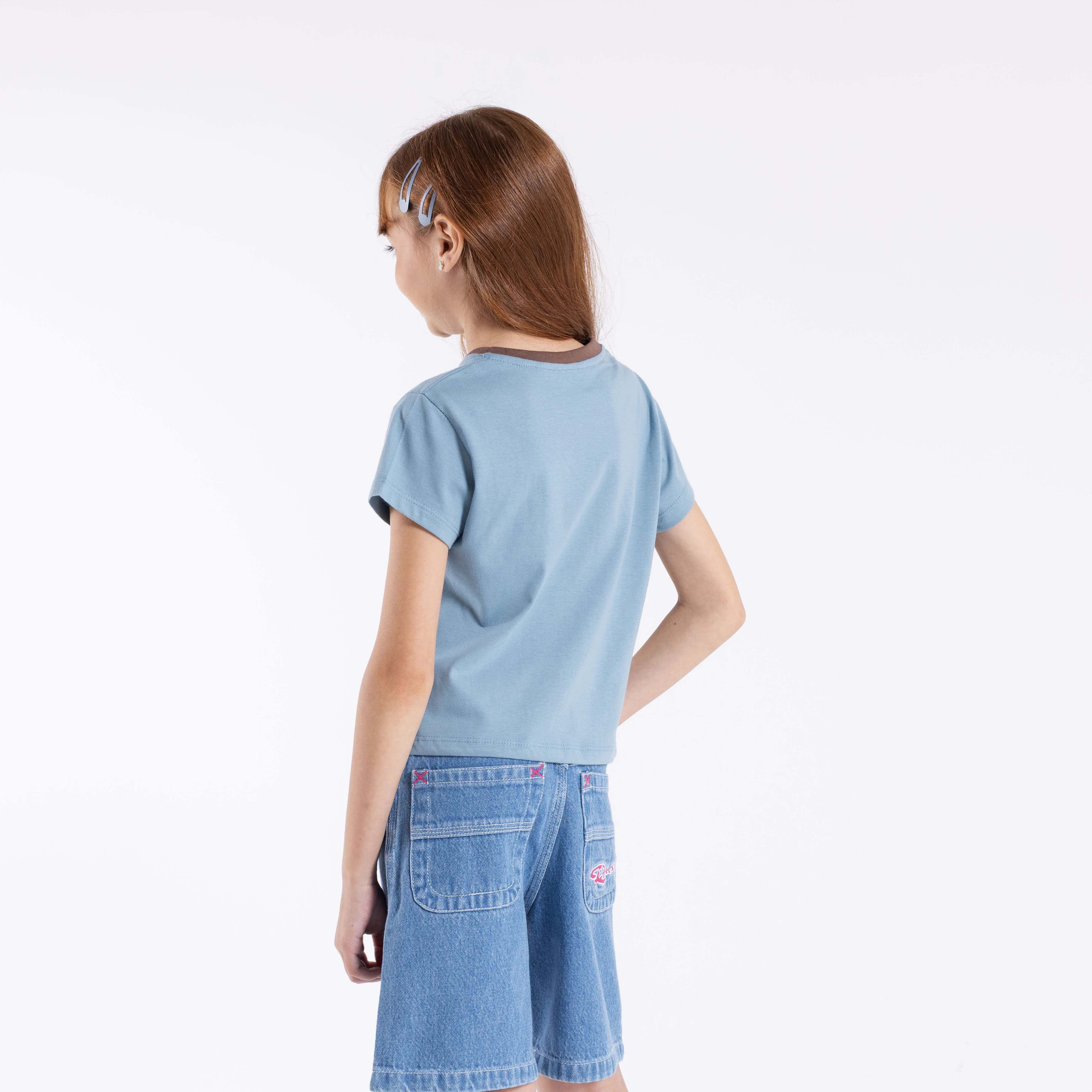 Remera Snapper Contrast Ringer Girls Kentucky Blue - Image 4
