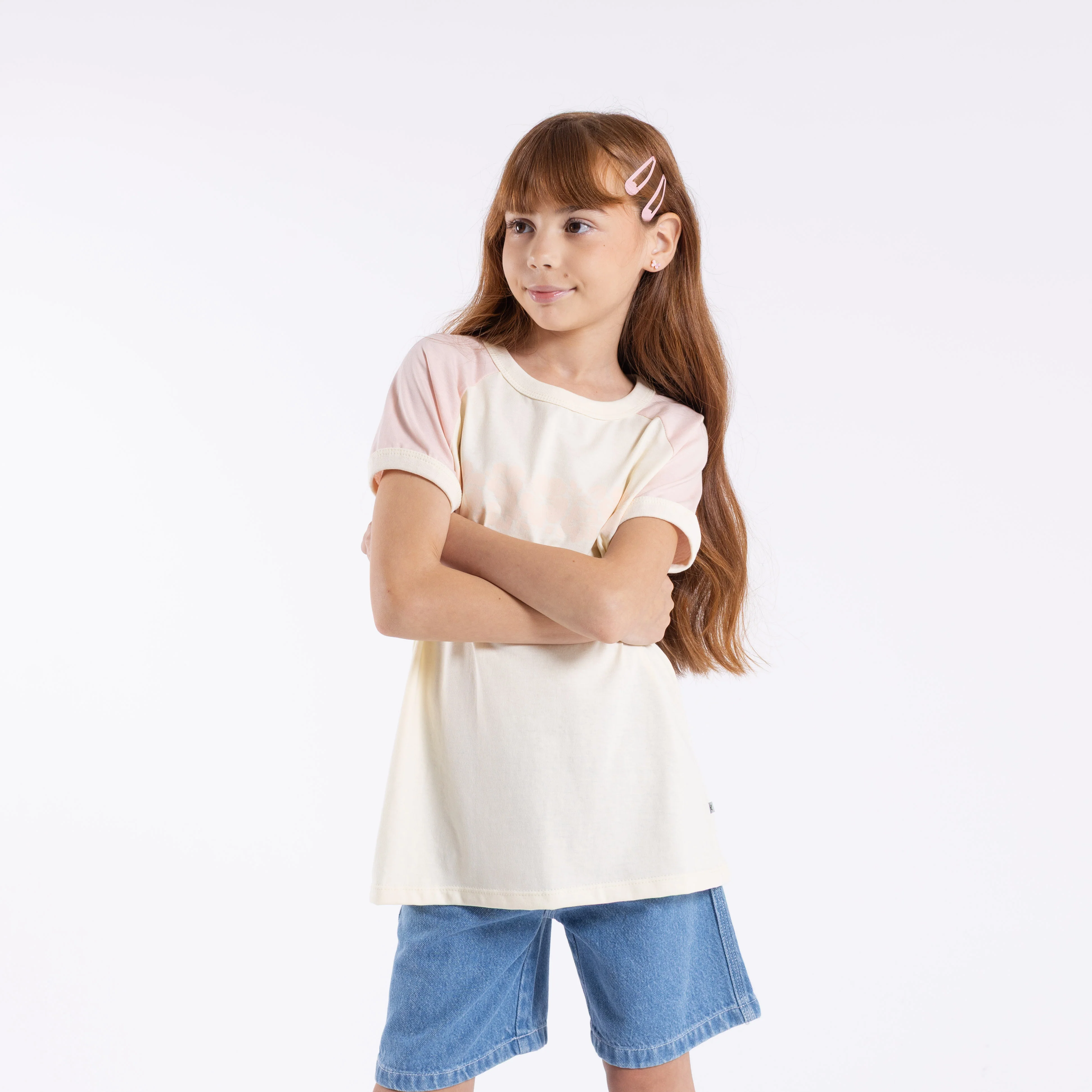 Remera Beau Colourz Oversized Girls Peach Weap - Image 3