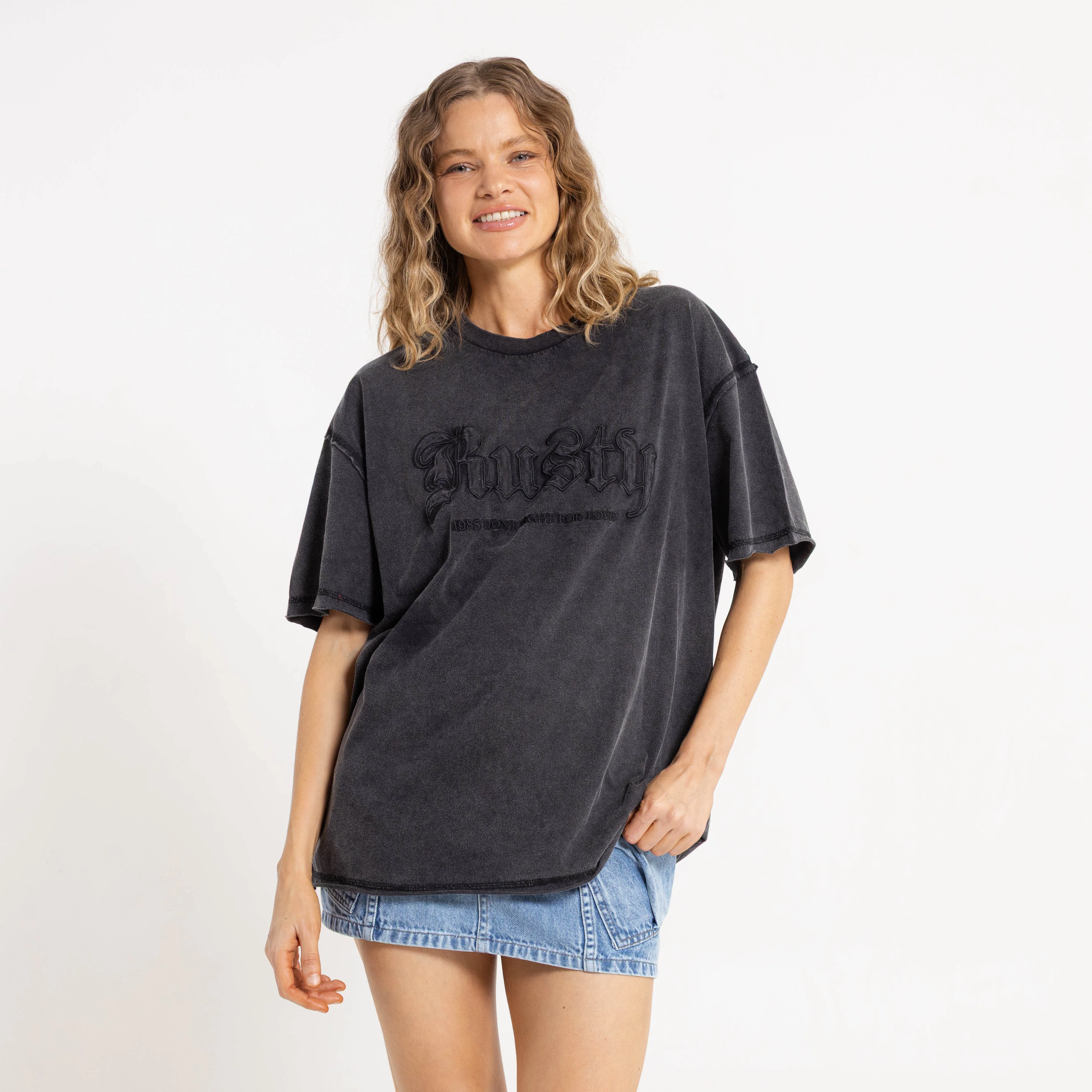 Remera Roxanne Feeln Oversize Vintage Black - Image 2