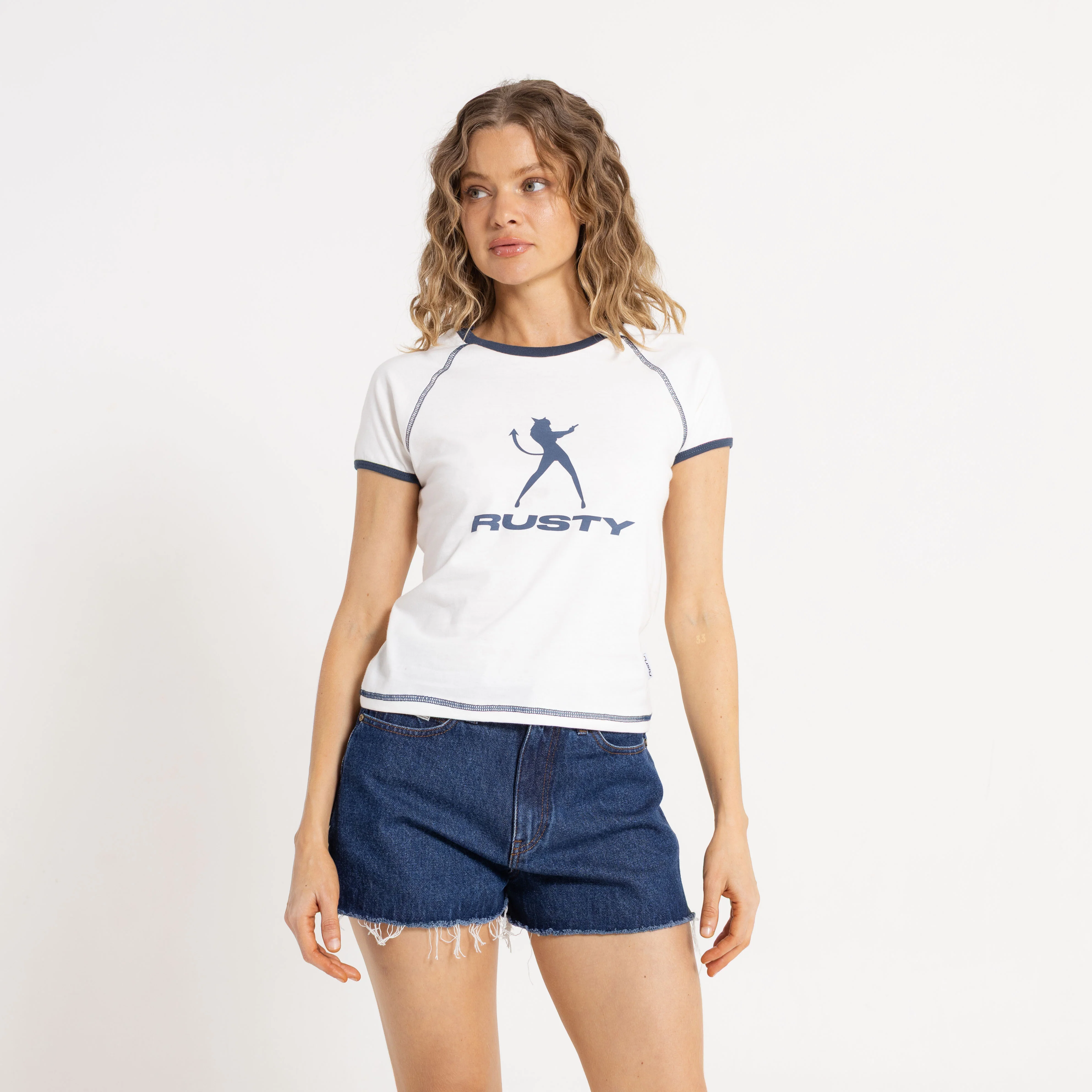 Remera Delphie Devil Ringer Baby White - Image 2